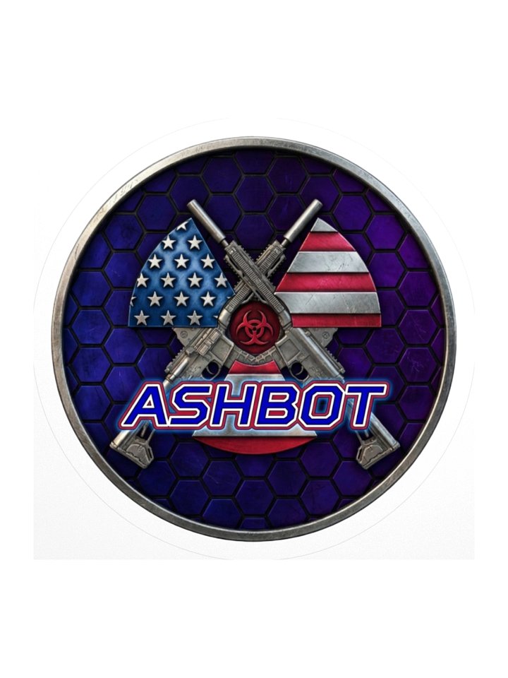 Ashbot logo Sticker (RWB) product image (2)