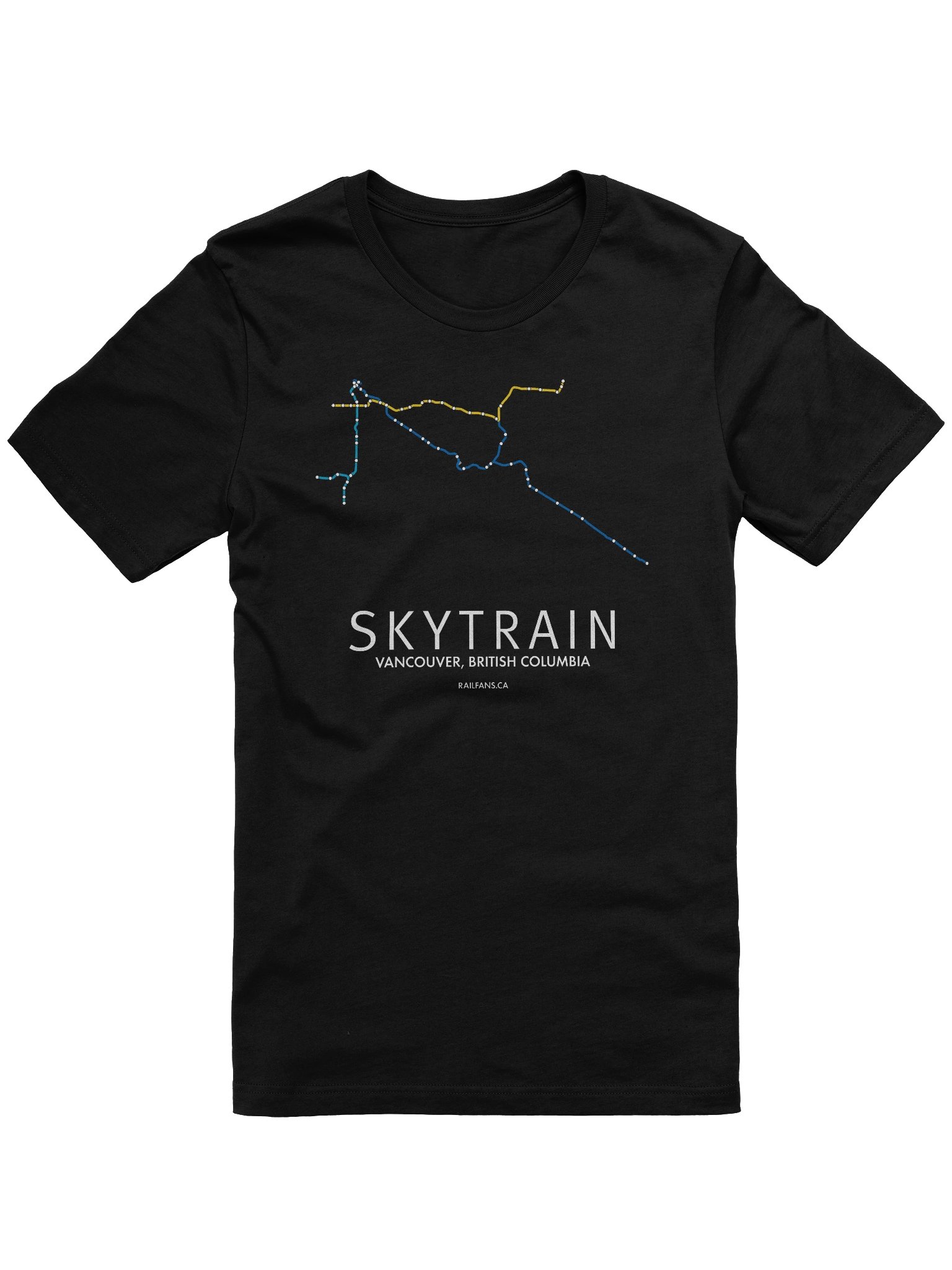 The Rail Fans Canada Map T-Shirt - SkyTrain product image (1)