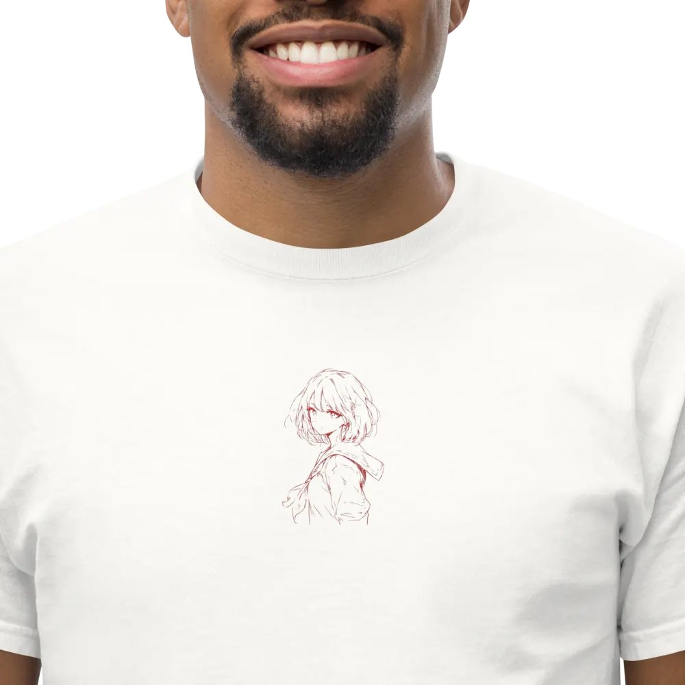 Minimalistic Anime Heavyweight Embroidered T-Shirt product image (5)