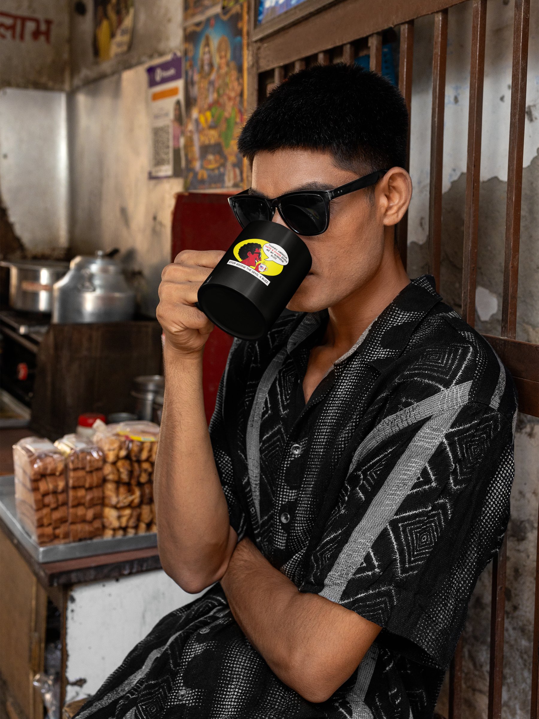 Stop Giving The Devil A Buzz Mug - Sarcastic Political Cup product image (3)