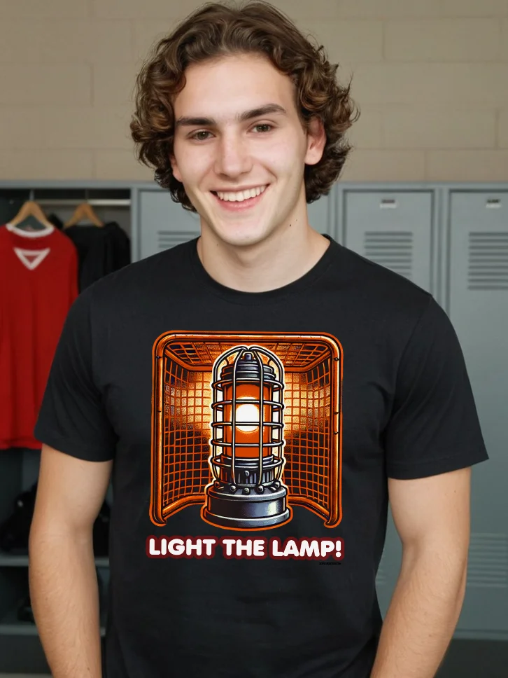 Funny Hockey T-Shirt - Light the Lamp - Beer League Hockey Shirt for Men – Gift for Snipers and Clutch Scorers product image (2)