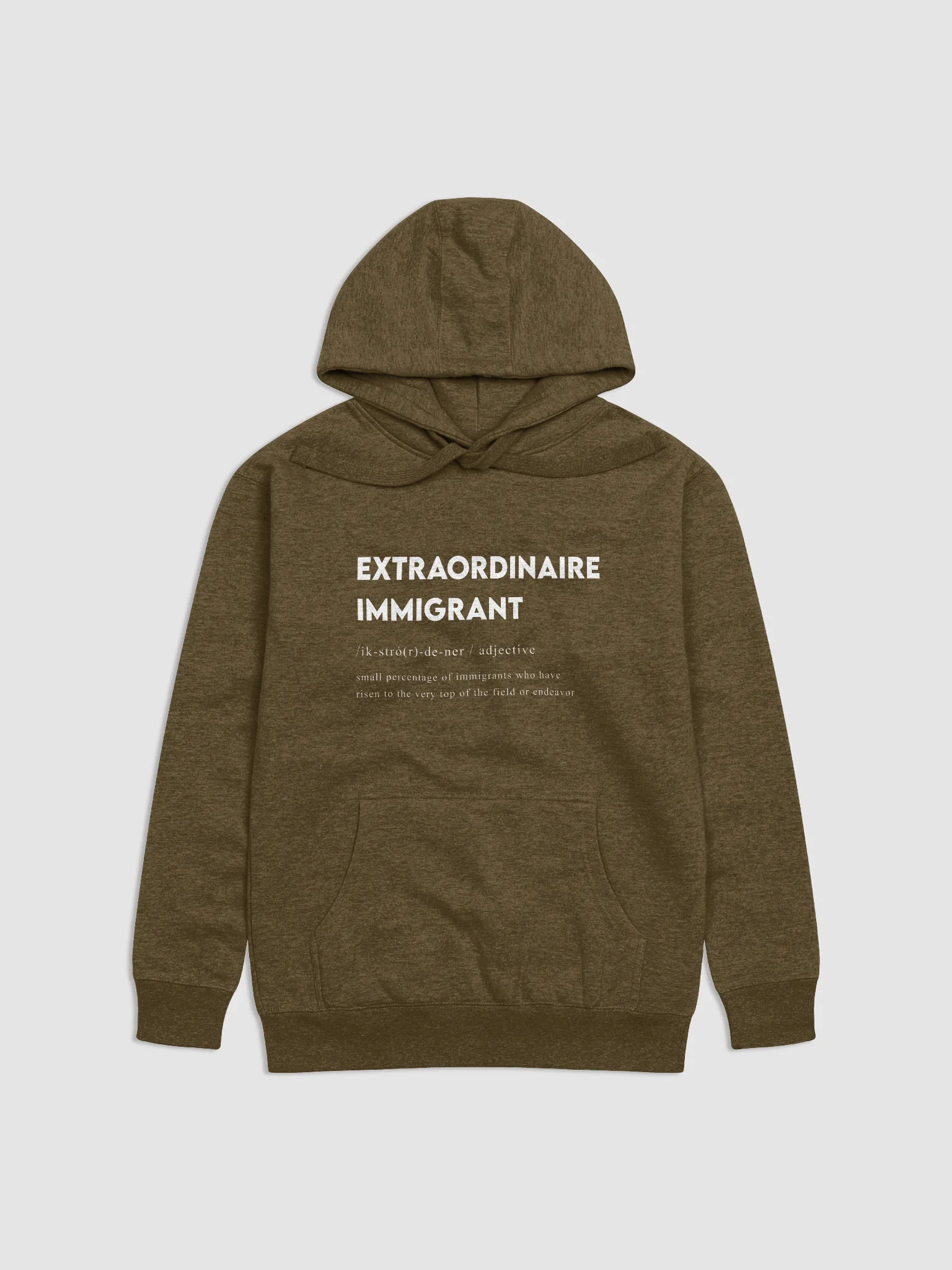 EXTRAORDINAIRE IMMIGRANT HOODIE BROWN product image (1)