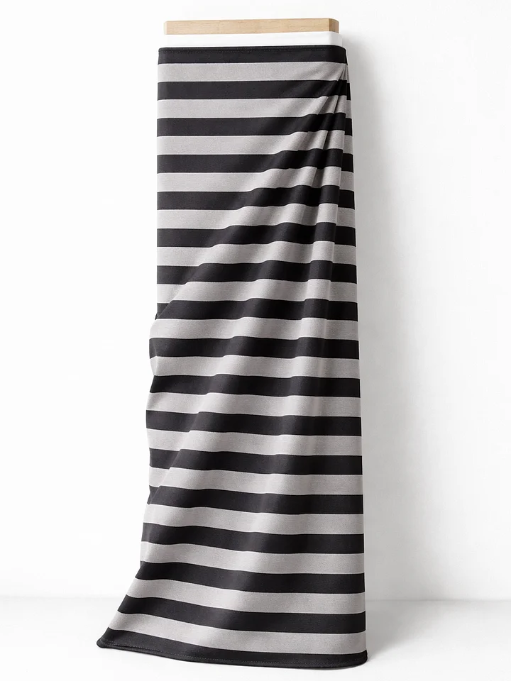 Black & Gray Stripe DBP Fabric product image (2)