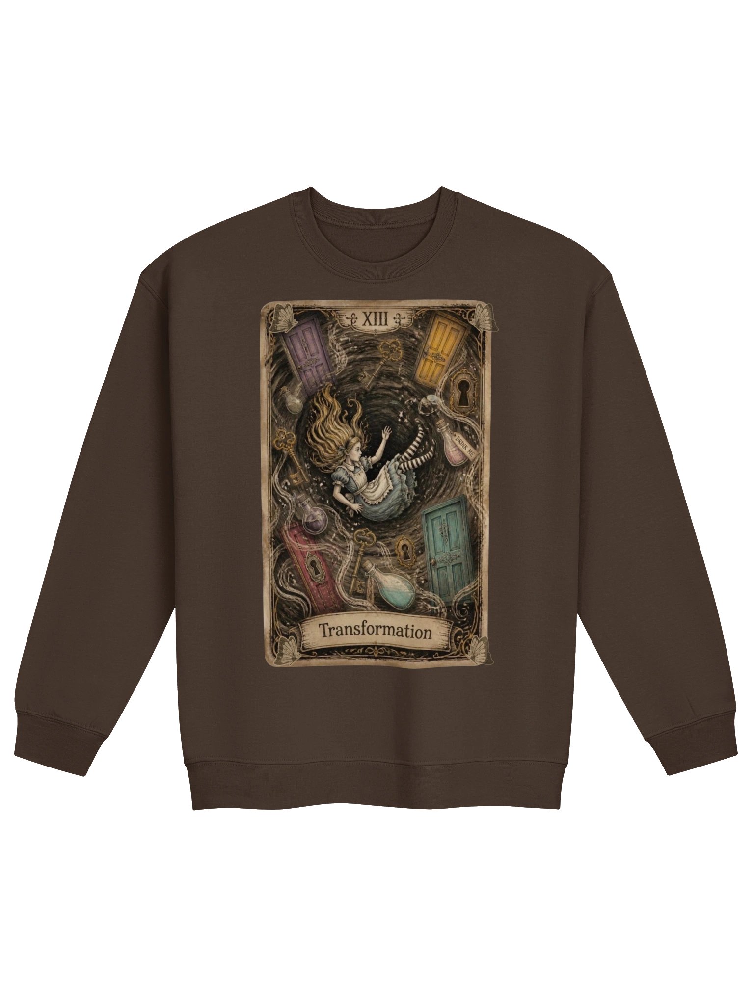 Alice in Wonderland Tarot Sweatshirt, Surreal Transformation Card Graphic product image (2)