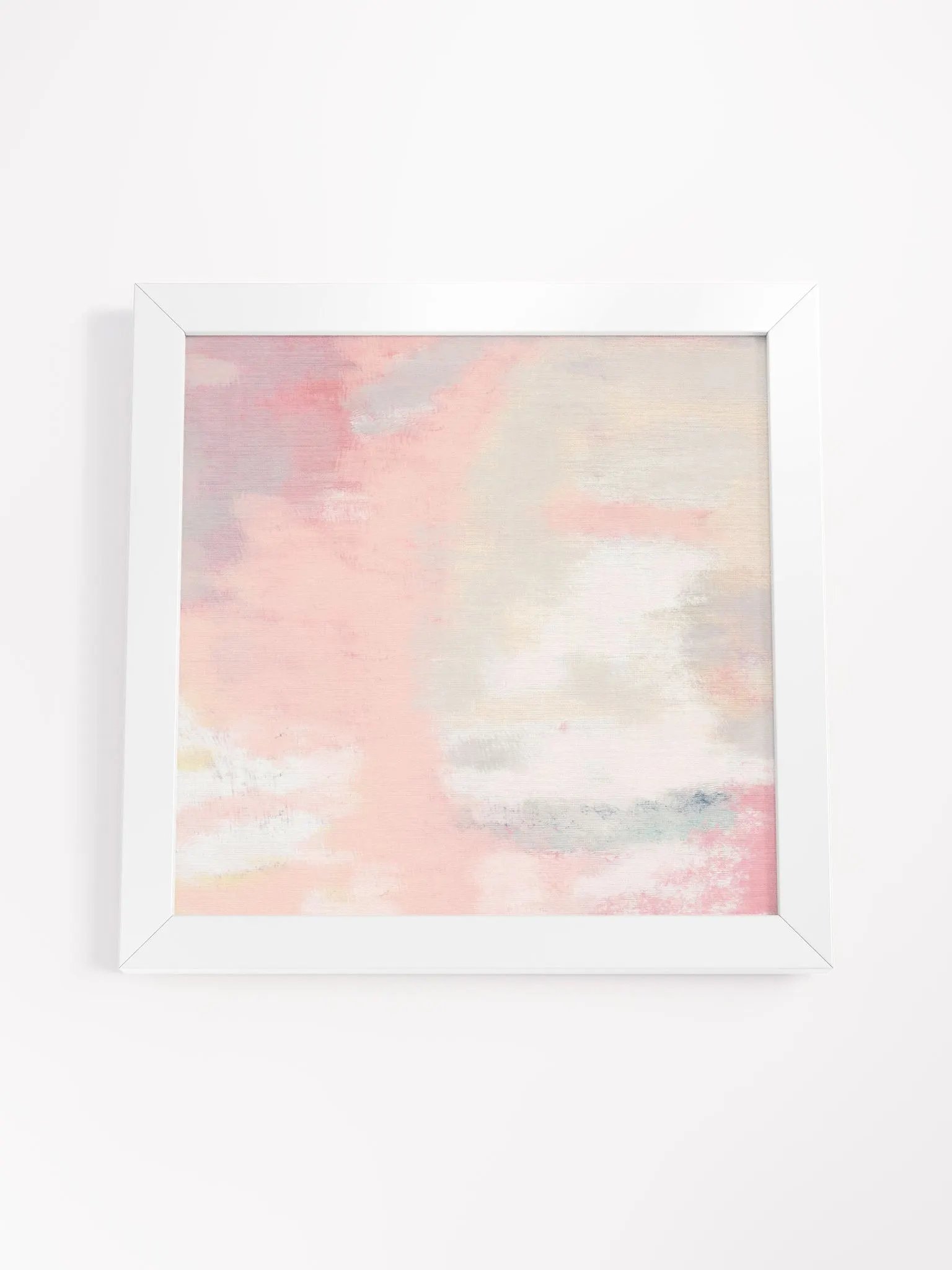 Pale Pink and White Abstract Painting Print Square product image (46)