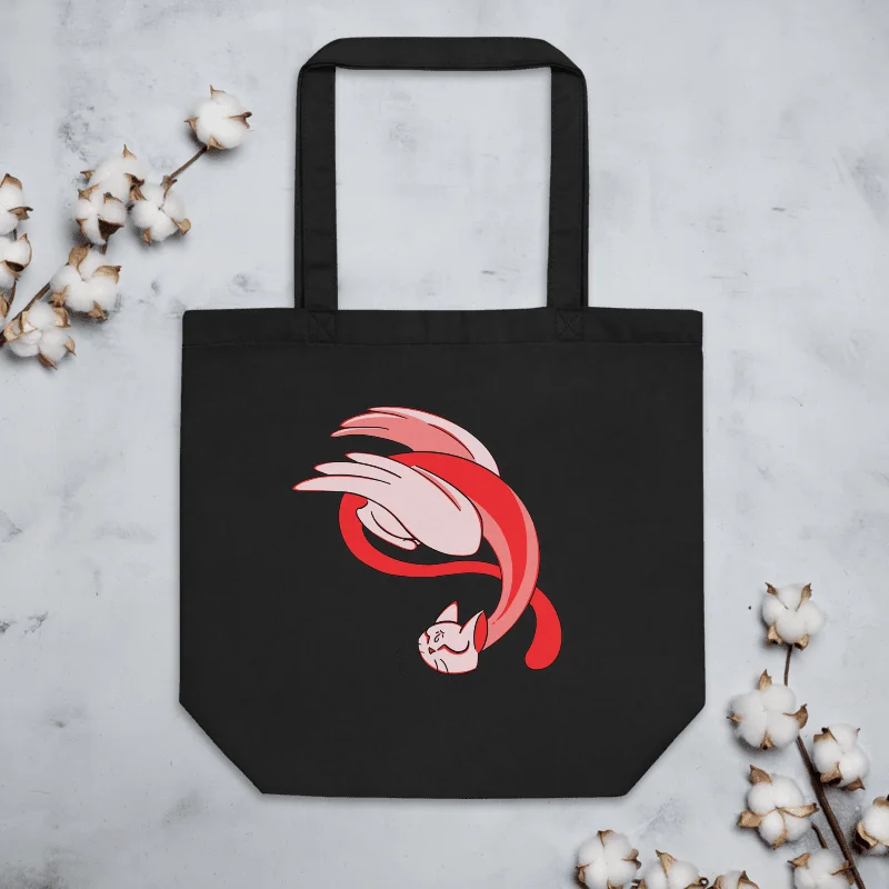 Calming Red Cat-Owl Totebag / Black-Oyster product image (5)