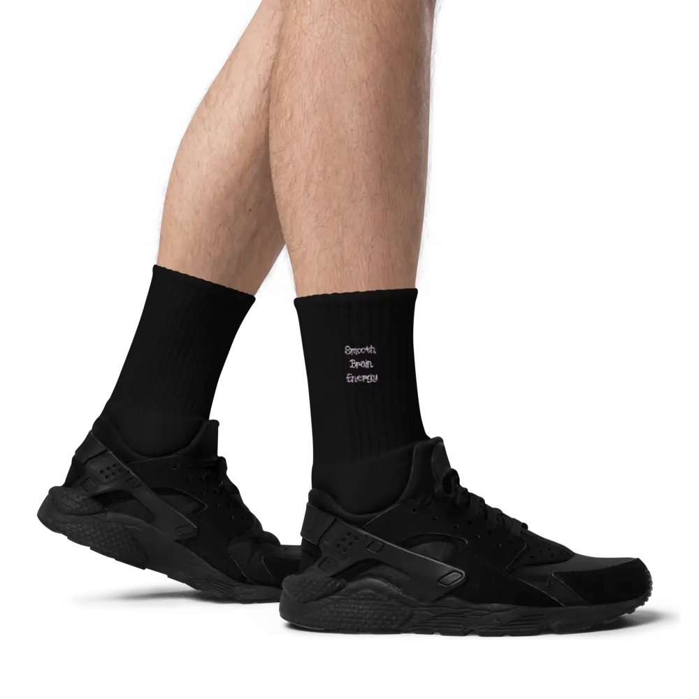 Smooth Brain Energy Embroidered Crew Socks product image (6)