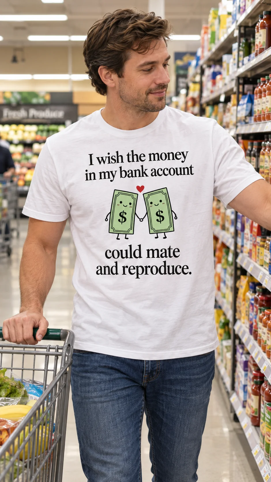 I Wish My Money Could Reproduce – White Graphic Tee product image (4)