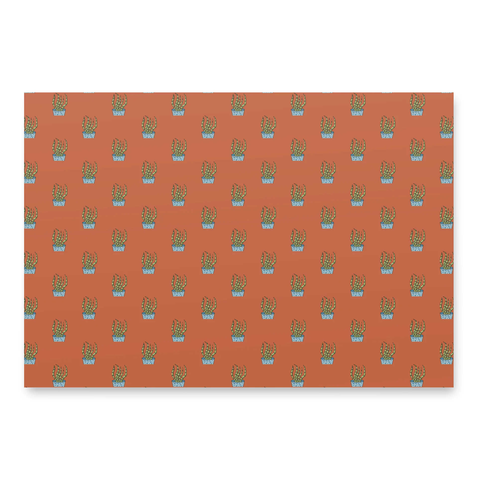 Terracotta Cactus Wrapping Paper, Modern Botanical Gift Packaging, 3-Sheet Bundle product image (3)