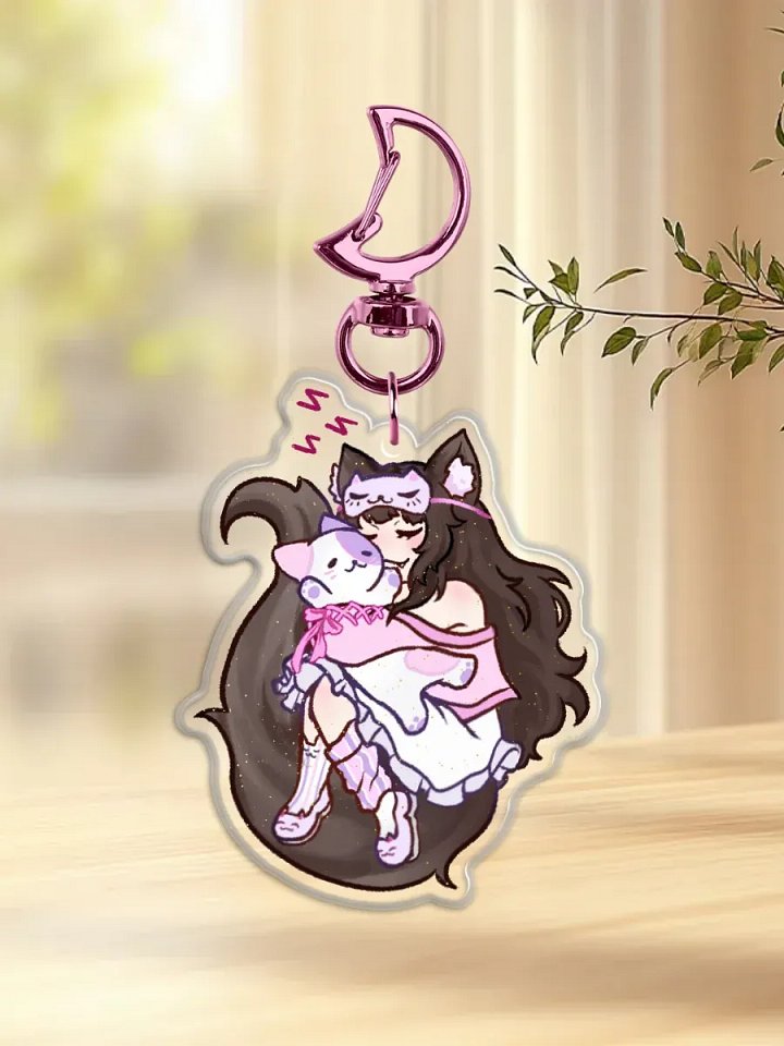 KrazyCandyCat Pajama Keychain & Button {LIMITED} product image (2)