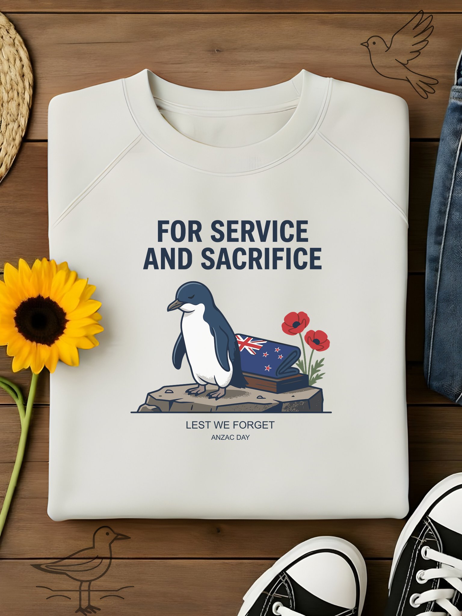 ANZAC Day Penguin Memorial – Lest We Forget Wildlife Tribute Digital Print product image (1)