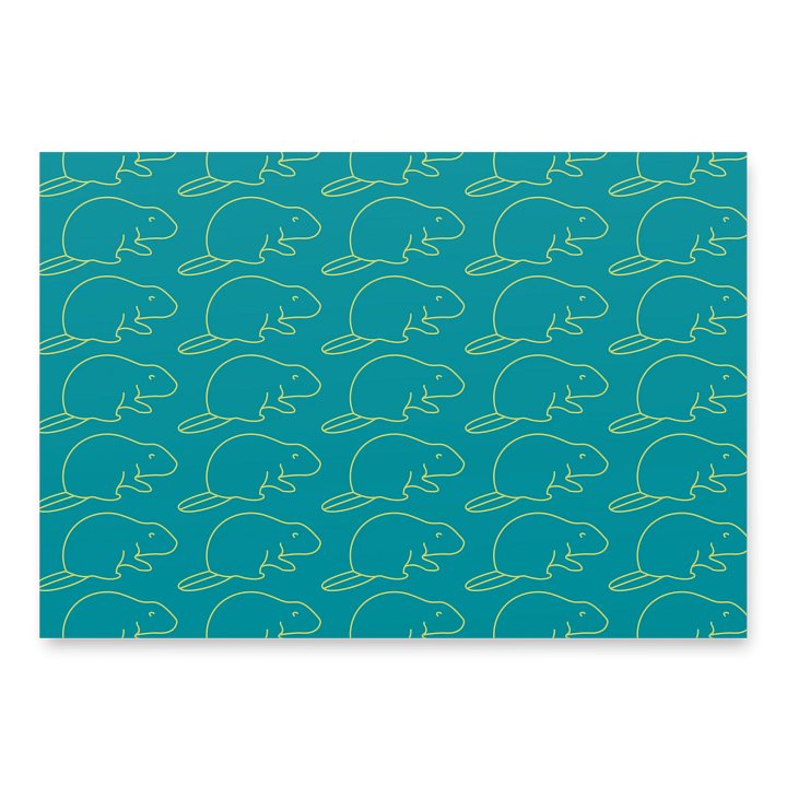 Beaver Icon - Wrapping Paper - Teal product image (1)