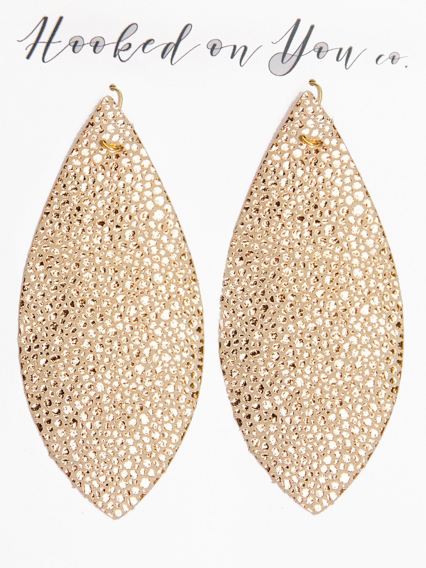 Rose Gold Sparkle Leather Earrings product image (2)