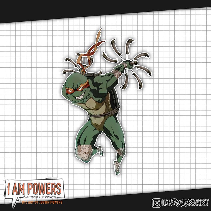 “Michelangelo, the Heart” | TMNT Waterproof Vinyl Sticker product image (2)