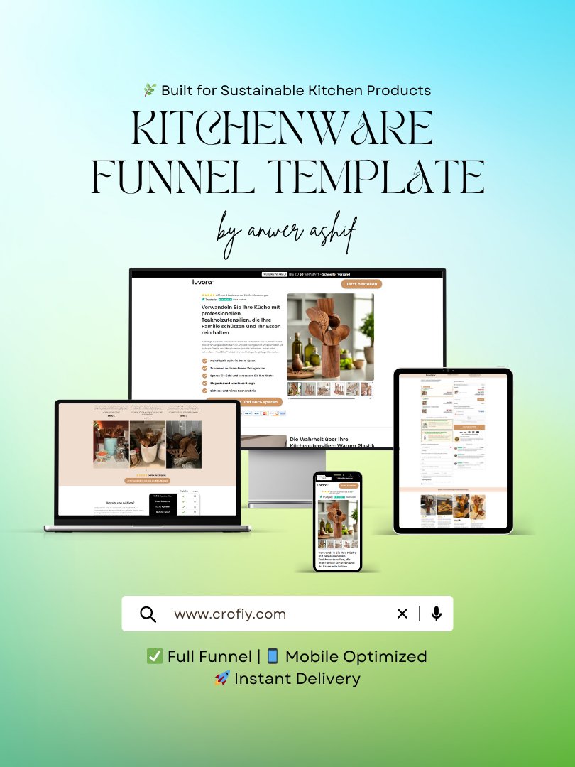 Eco-Friendly Kitchenware Funnelish Templates product image (1)