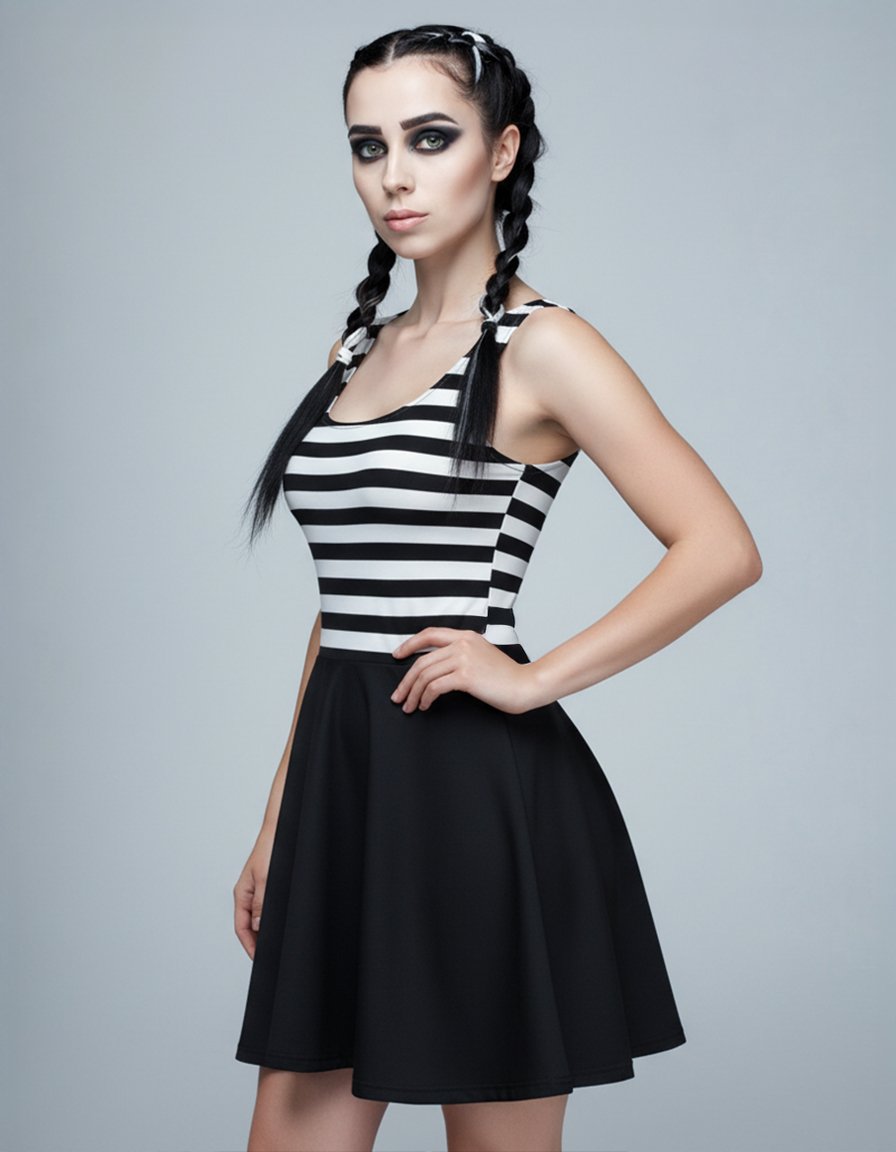 Monochrome Stripes | Skater Dress product image (1)