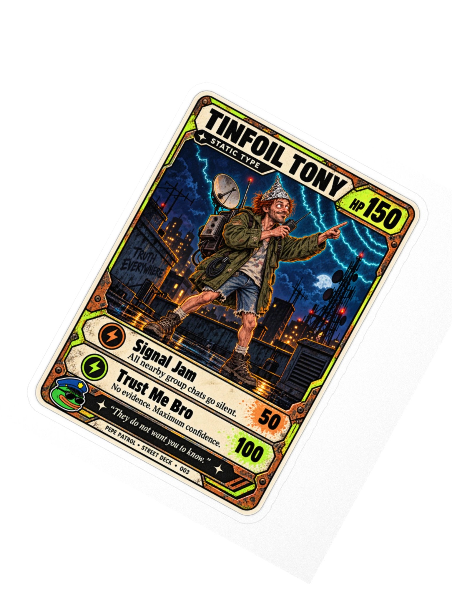 Tinfoil Tony — Street Deck Sticker 003 product image (2)
