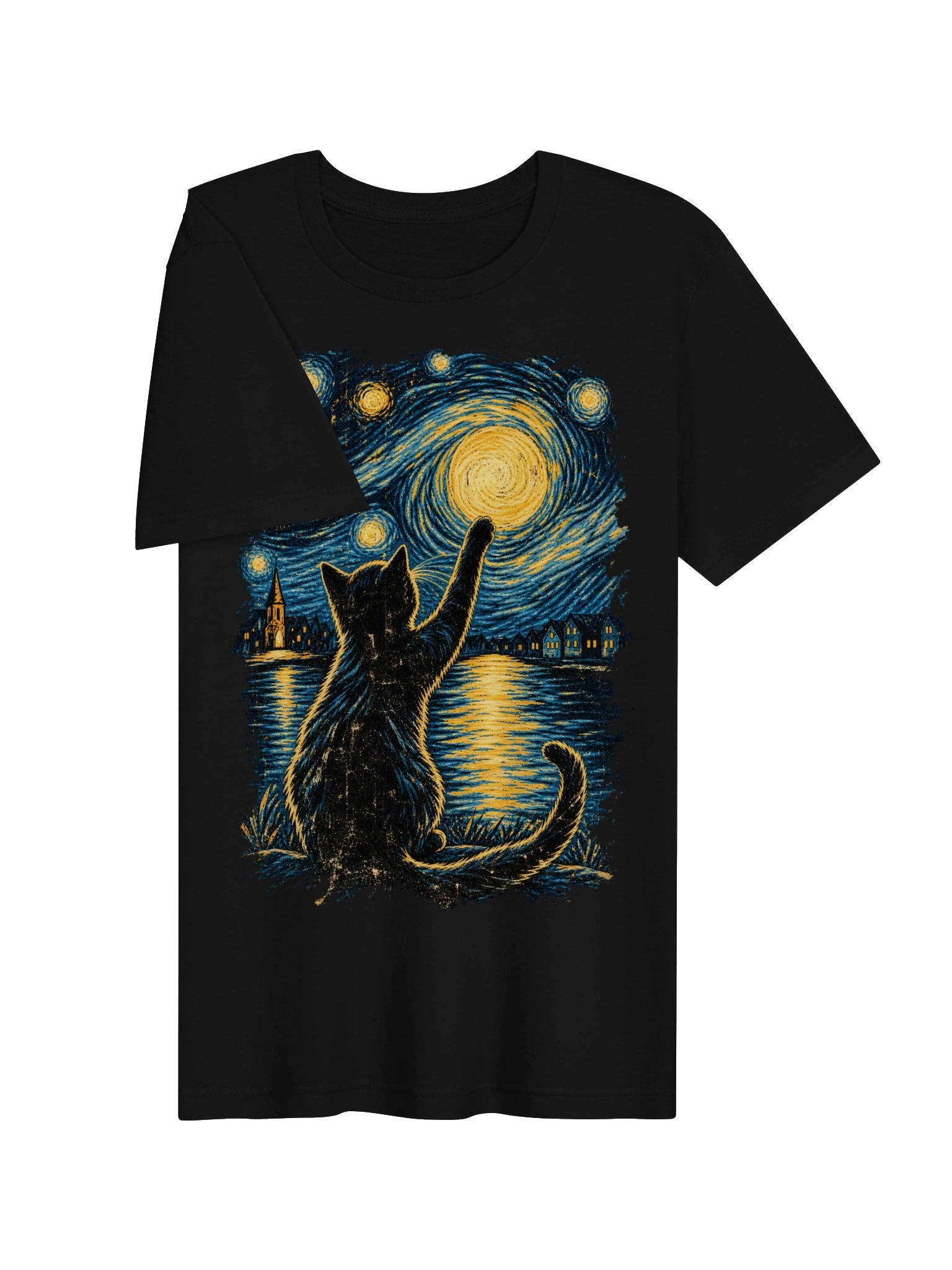 Camiseta Gato Noche Estrellada product image (4)