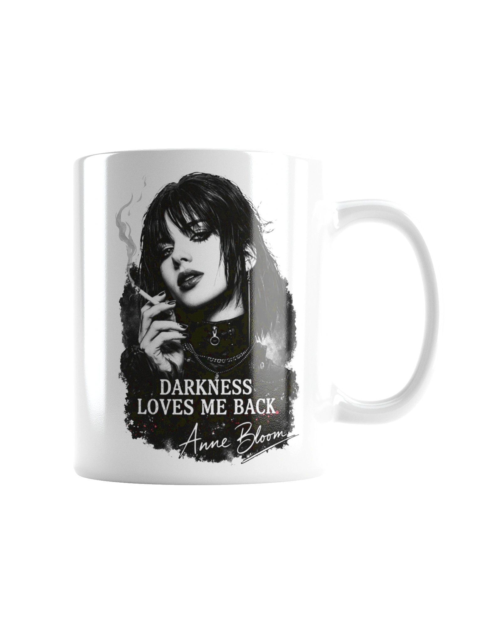White Glossy Mug - Darkness Loves Me Back product image (8)
