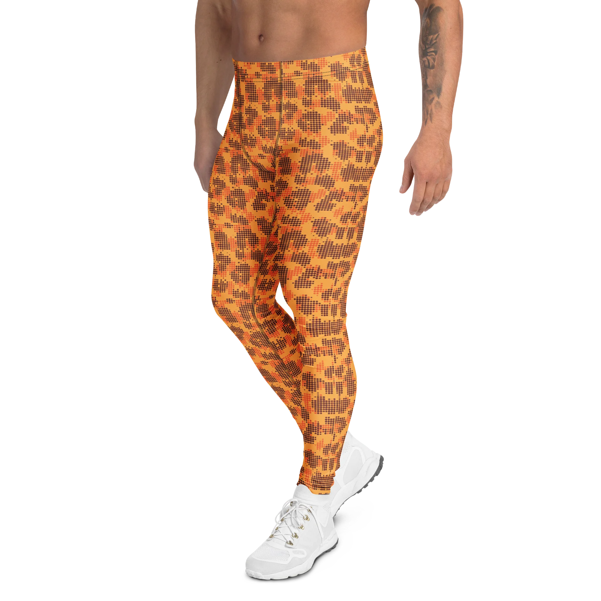 Comfortable Men's Leggings with Bold Pixel Leopard Print product image (4)