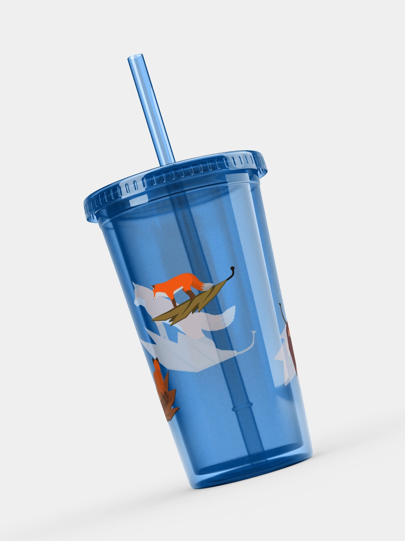 Tiny Autumn Leaf Foxes Transparent Tumbler product image (15)