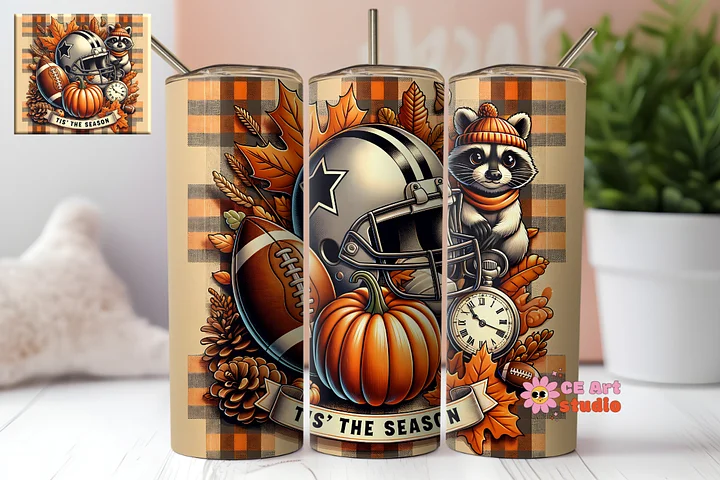 Tis' The Season Raccoon Tumbler Wrap PNG product image (1)