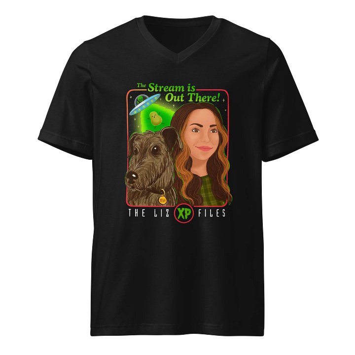 The Liz XP Files V-neck Shirt (Full Logo) product image (1)
