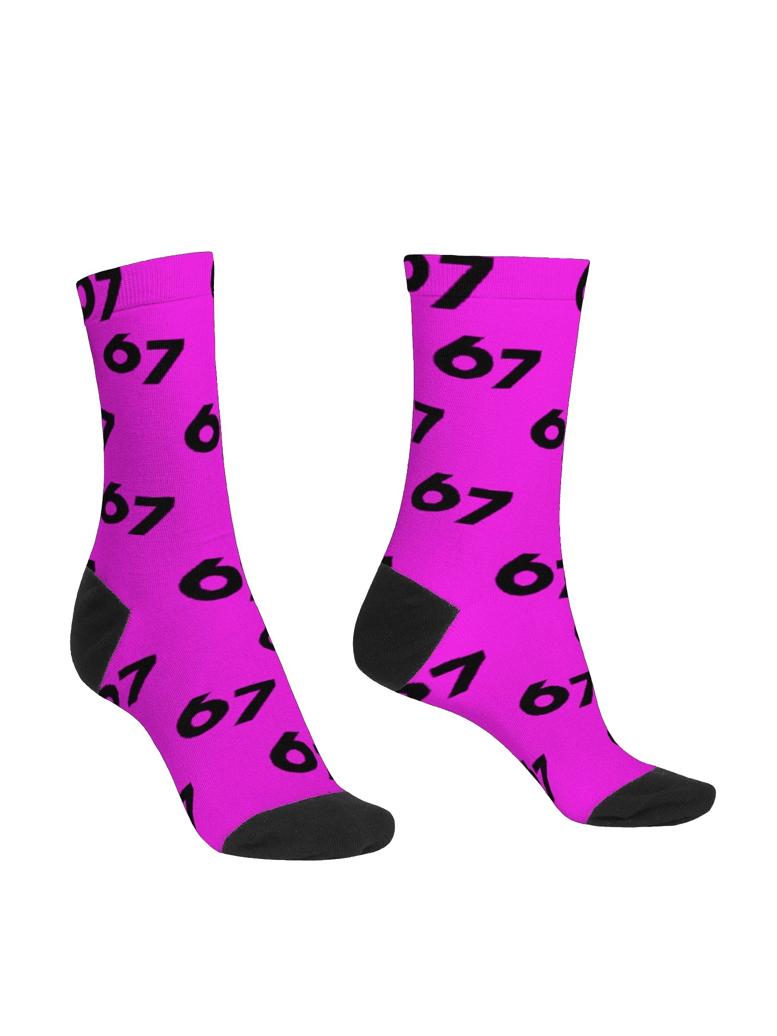Hot Pink 67 Pattern Crew Socks product image (3)
