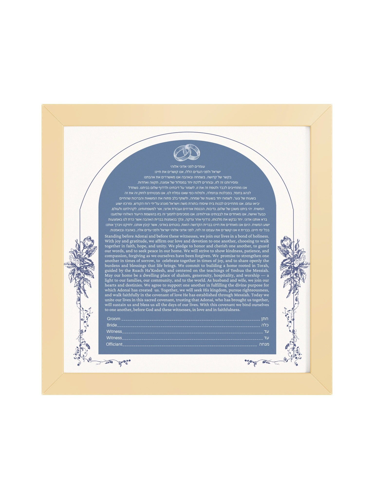 Blue Arched Framed Ketubah product image (21)