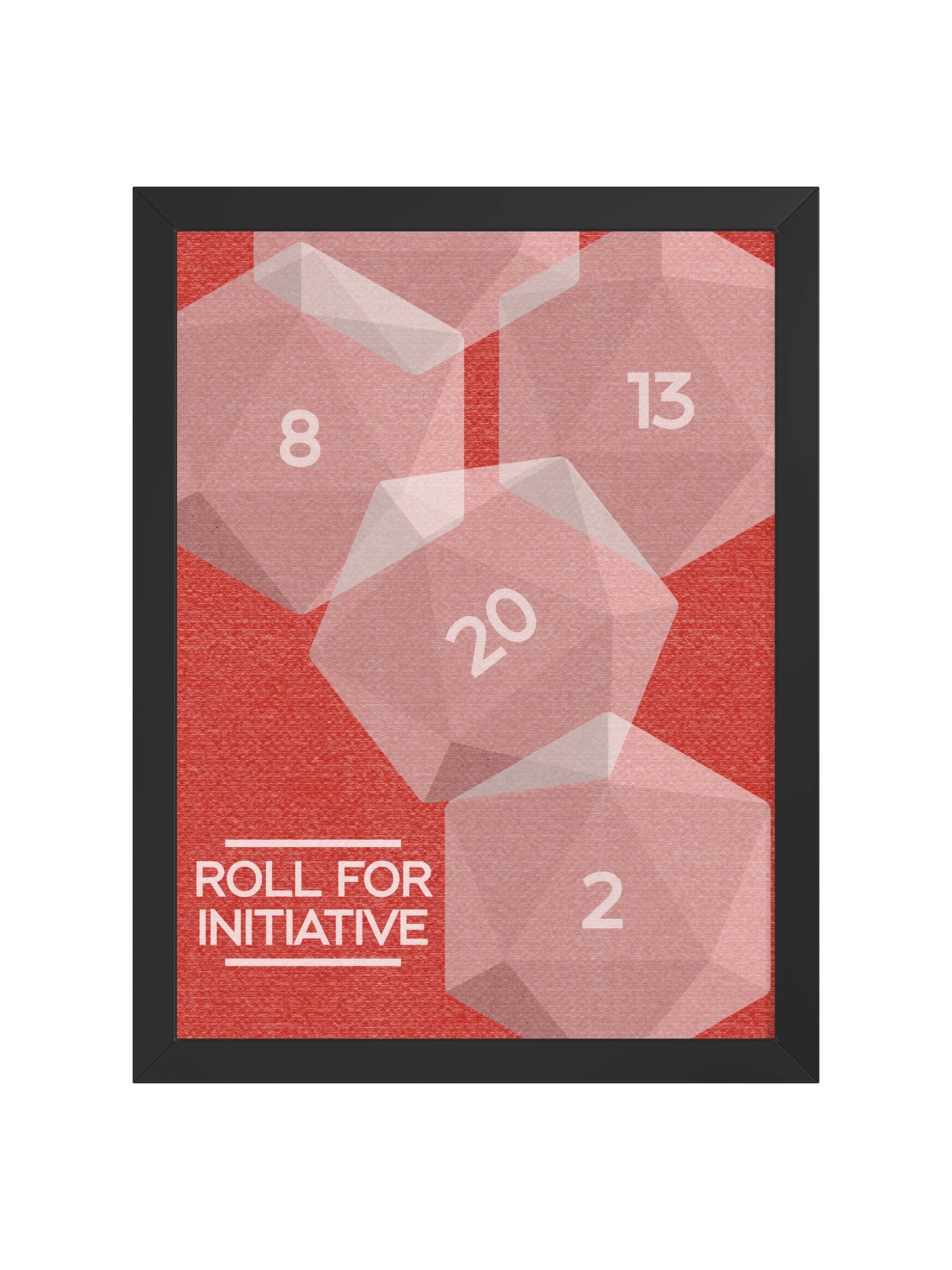 Minimalist Roll for Initiative D20 Board Game Room Poster - FRAMED product image (2)