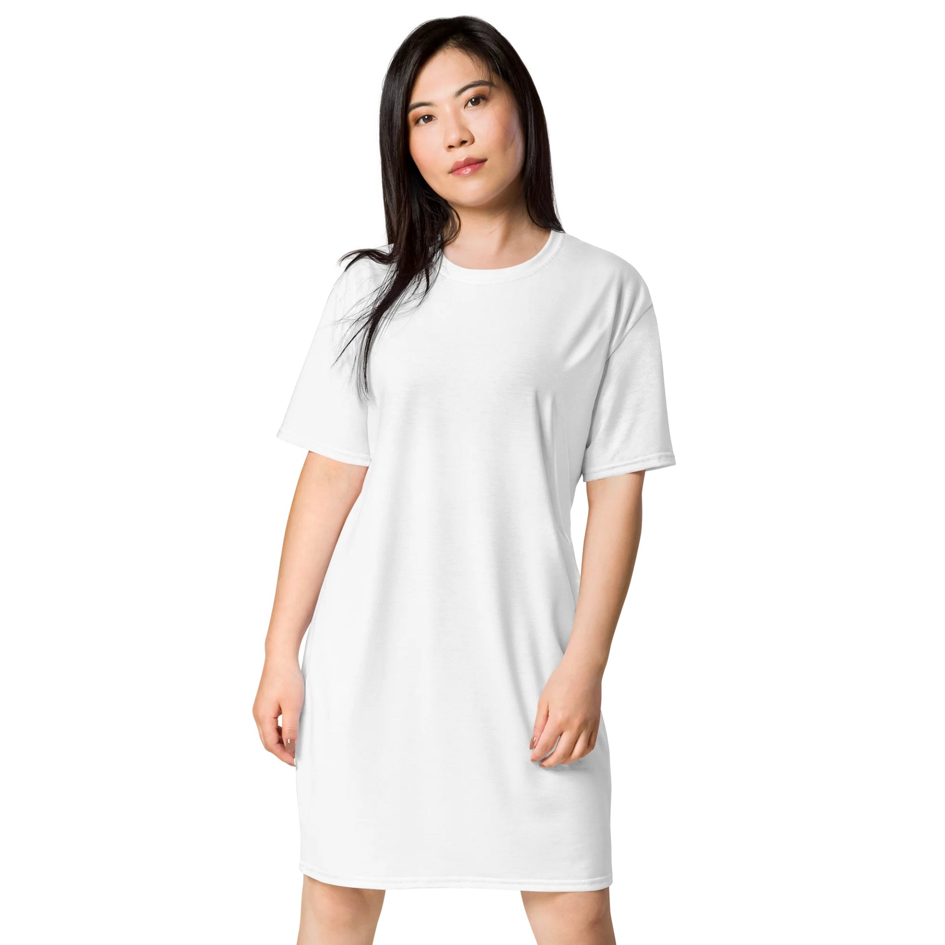 White Oversized T-Shirt Dress | Stretchy Fabric | Casual or Formal Style | Sizes 2XS-6XL | Exclusive Design product image (1)