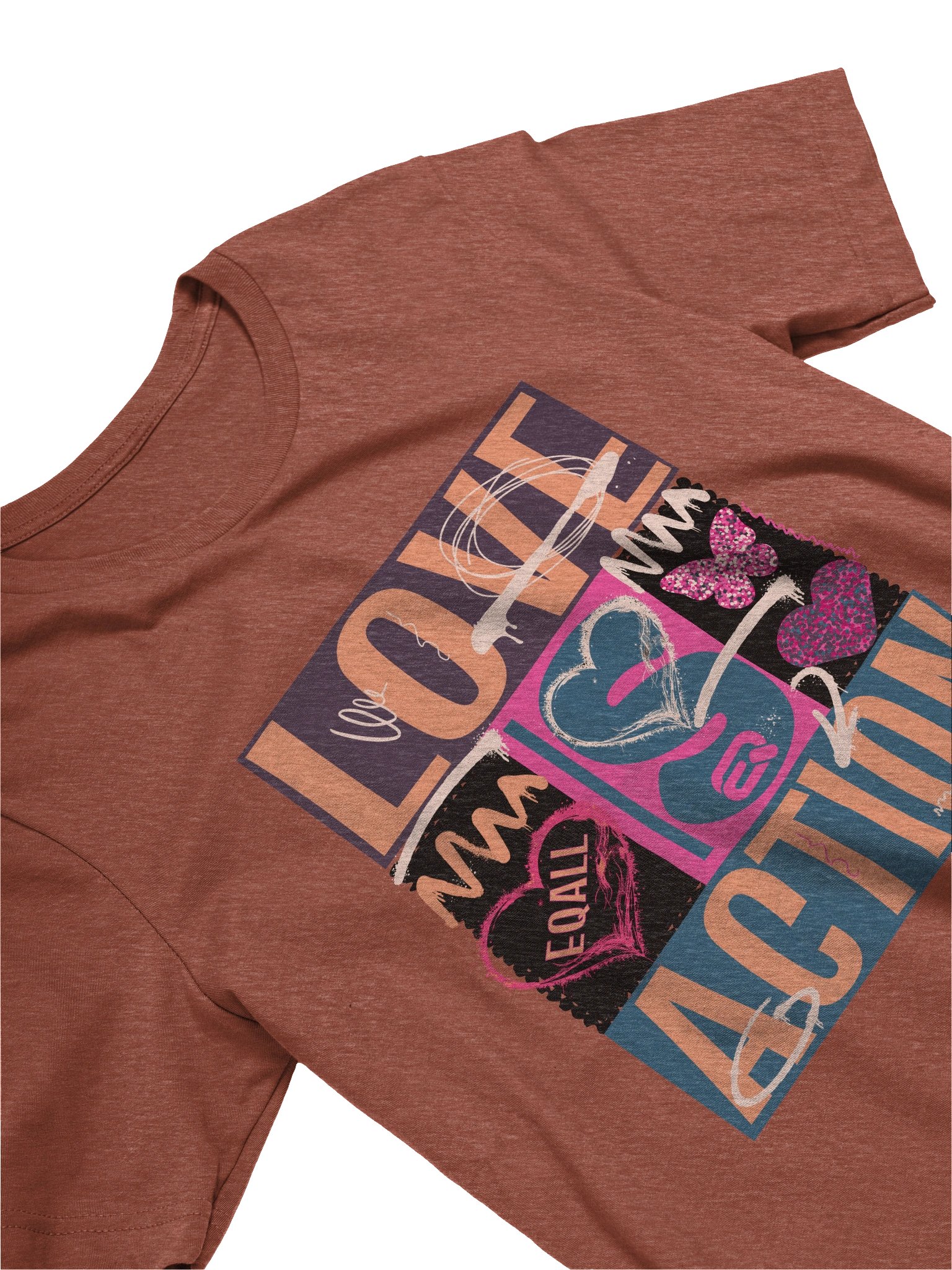 Love is Action! Bella + Canvas Unisex T-shirt_ EQALL® Originals_Pop Candy product image (1)