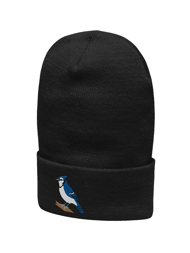 Blue Jay Embroidered Beanie | Woodland Bird Knit Hat | Cozy Winter Cap product image (19)