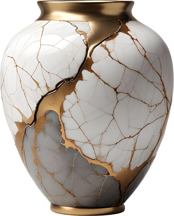 Kintsugi Grace – Crackle Vase PNG product image (1)