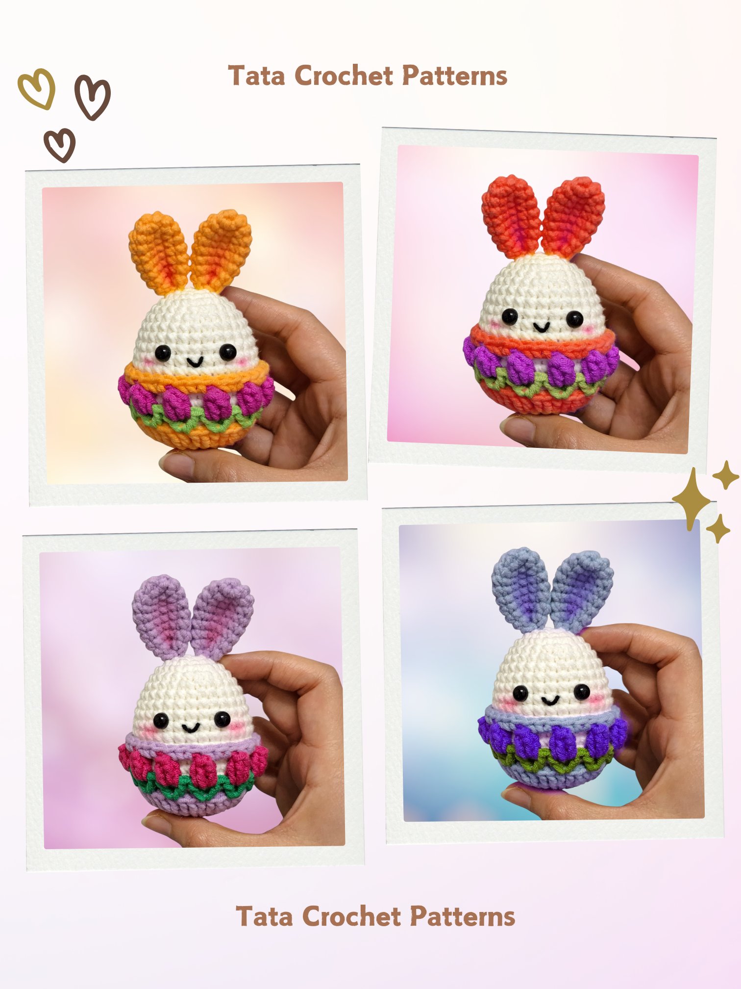 PDF Pattern -♡- (8 in 1) Super Cute Easter Bunny Eggs Amigurumi product image (4)