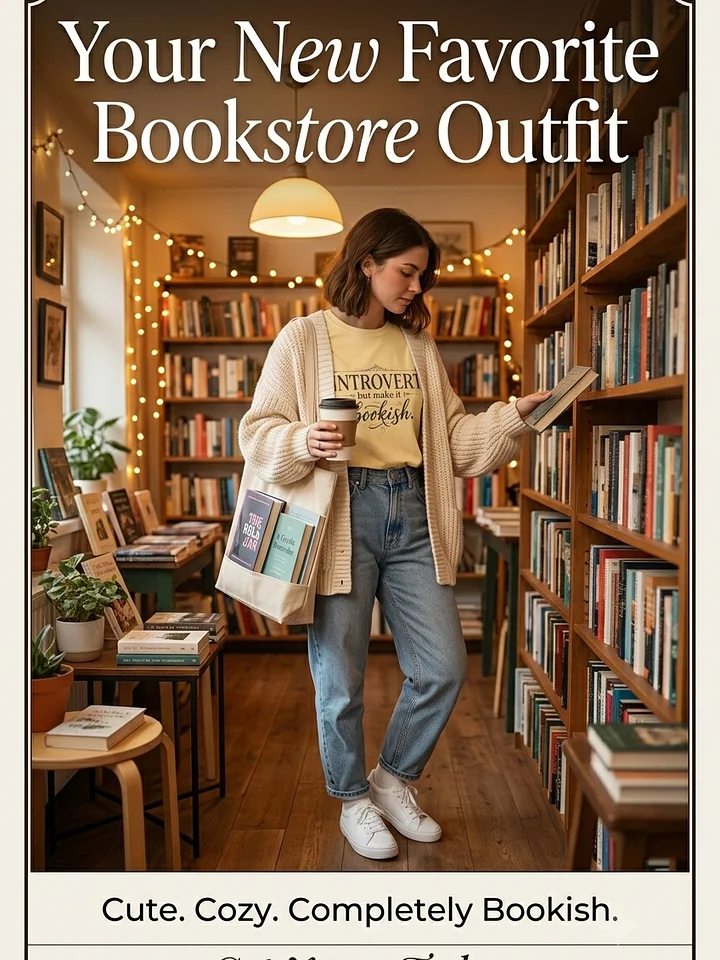 "Introvert But Make It Bookish" Premium Dark Academia Tee product image (1)