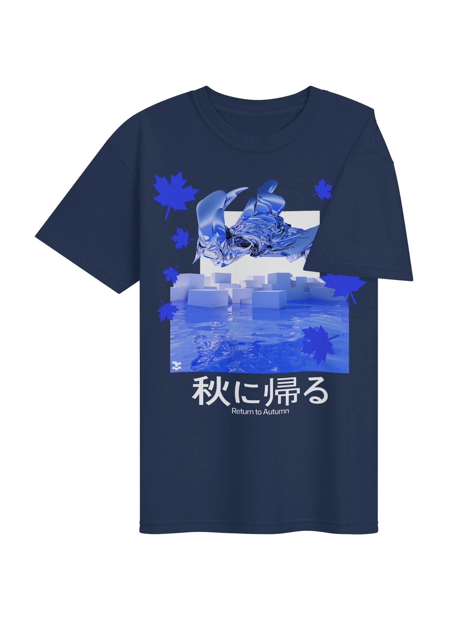 秋に帰る Return to Autumn T-Shirt (Blue Edition) product image (4)