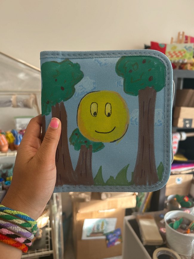 Upcycled painted carrying cases!
