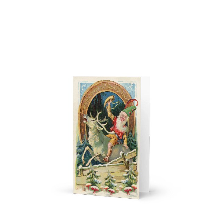 Elf on Reindeer Christmas Card product image (1)