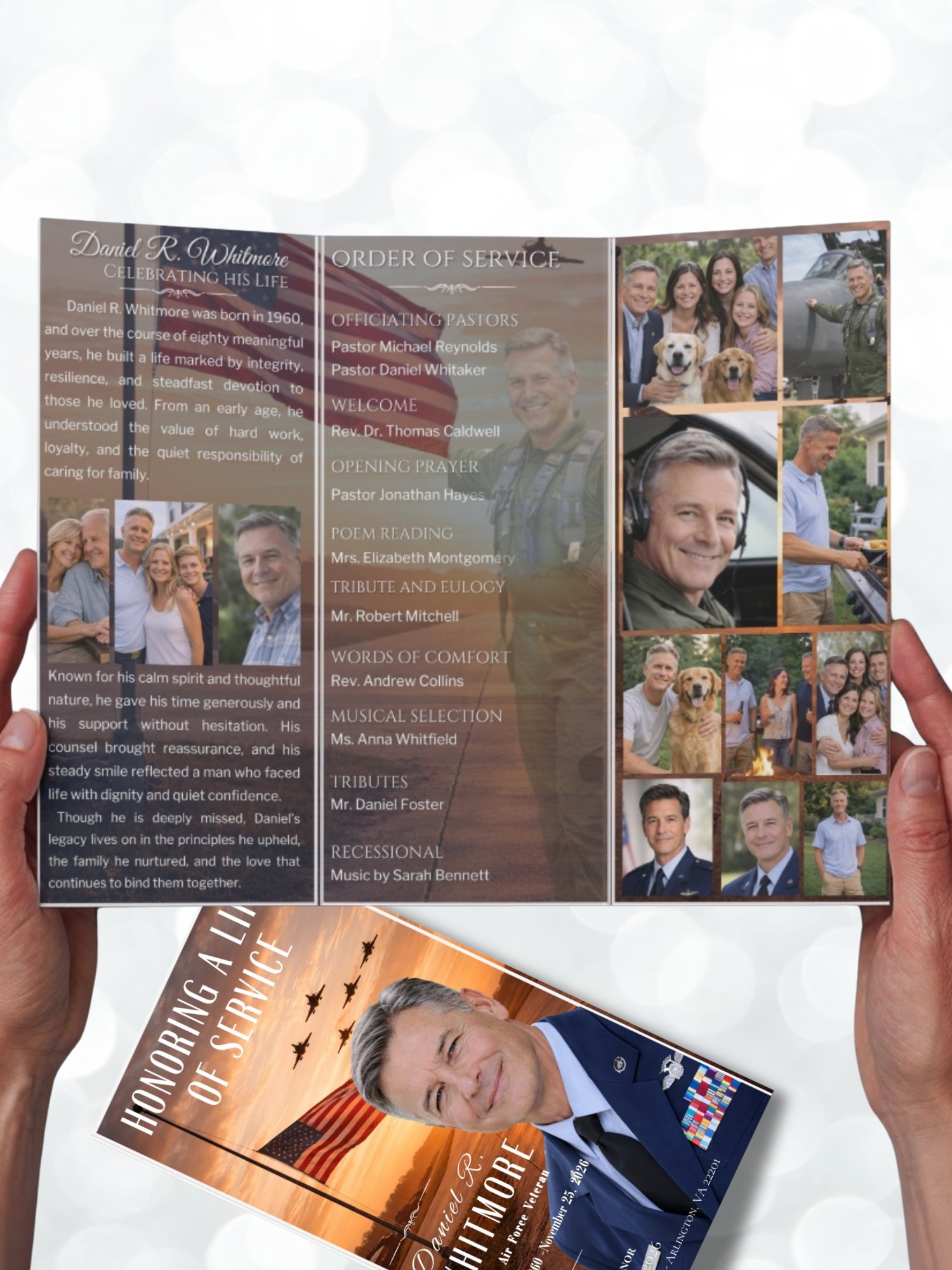 US Air Force Obituary Funeral Program Template for Canva product image (3)