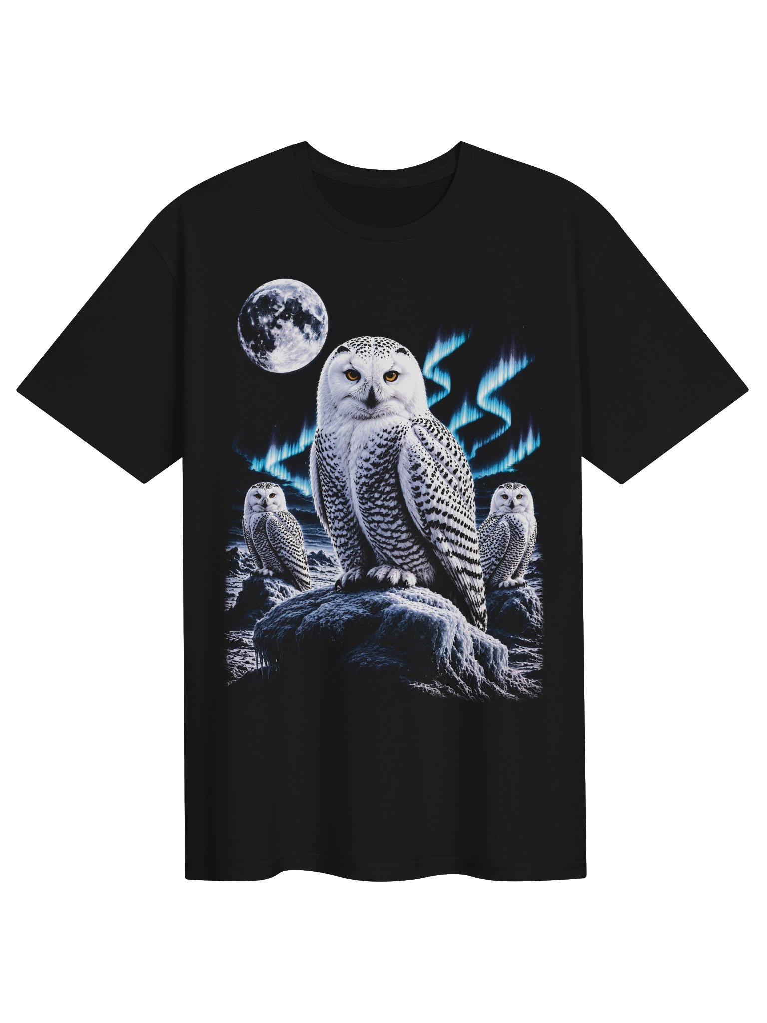 Snowy Owl Howling Moon Tshirt | Legendary Wildlife Shirt product image (1)