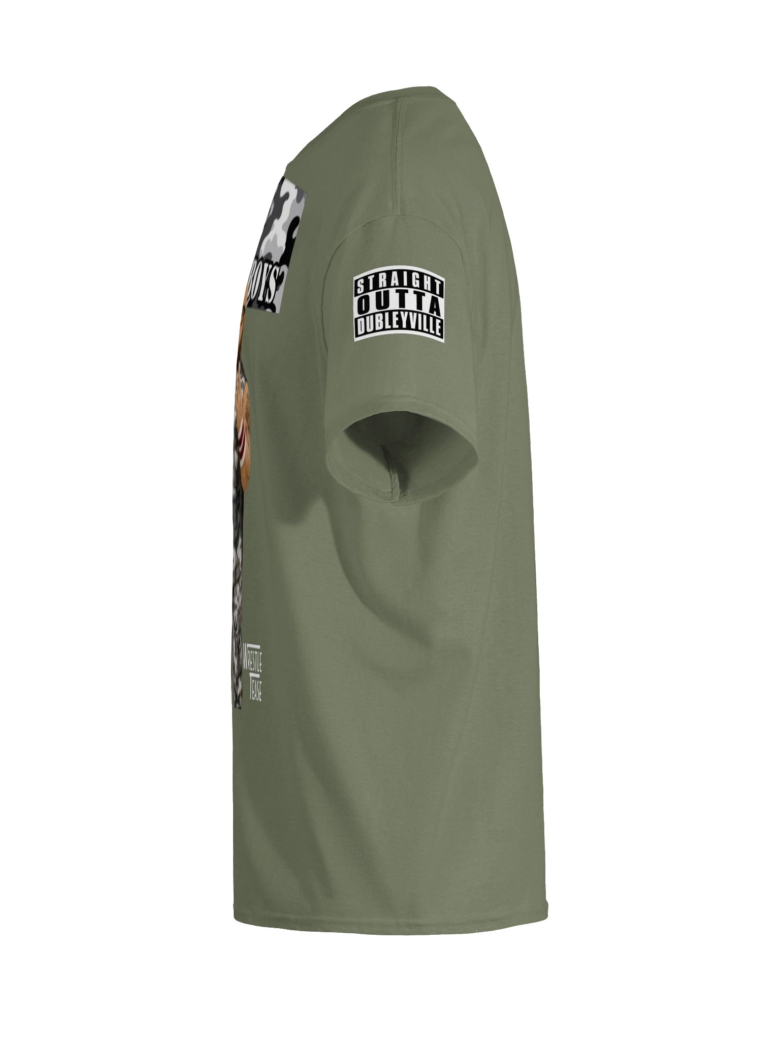 The Dubley Boys Tee V1 Military Green or Black w/ Sleeve print product image (3)