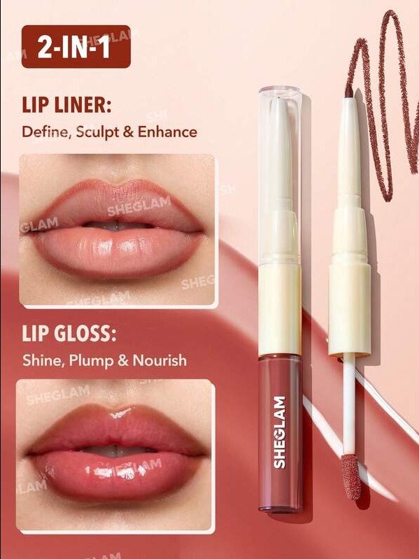 Lip Rules Liner & Gloss Pen-Golden Rule 2-In-1 Moisturizing Liquid Lipstick Dewy High Pigment Lipliner Lip Combo Hydrating Reduce Lip Fine Lines Lip Makeup Lip Combo Brand Beauty Makeup product image (2)