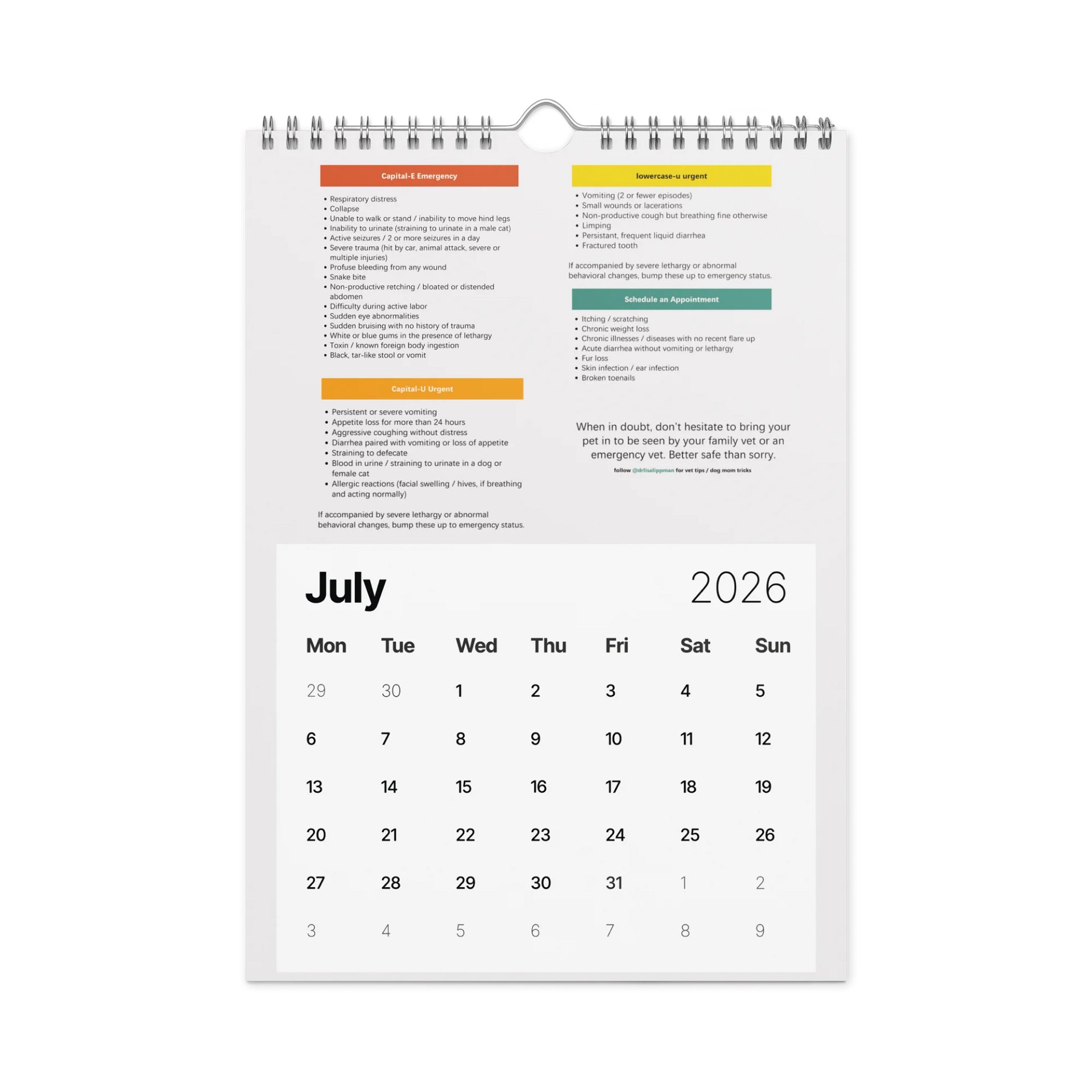 2026 Emergency Reference Wall Calendar product image (7)