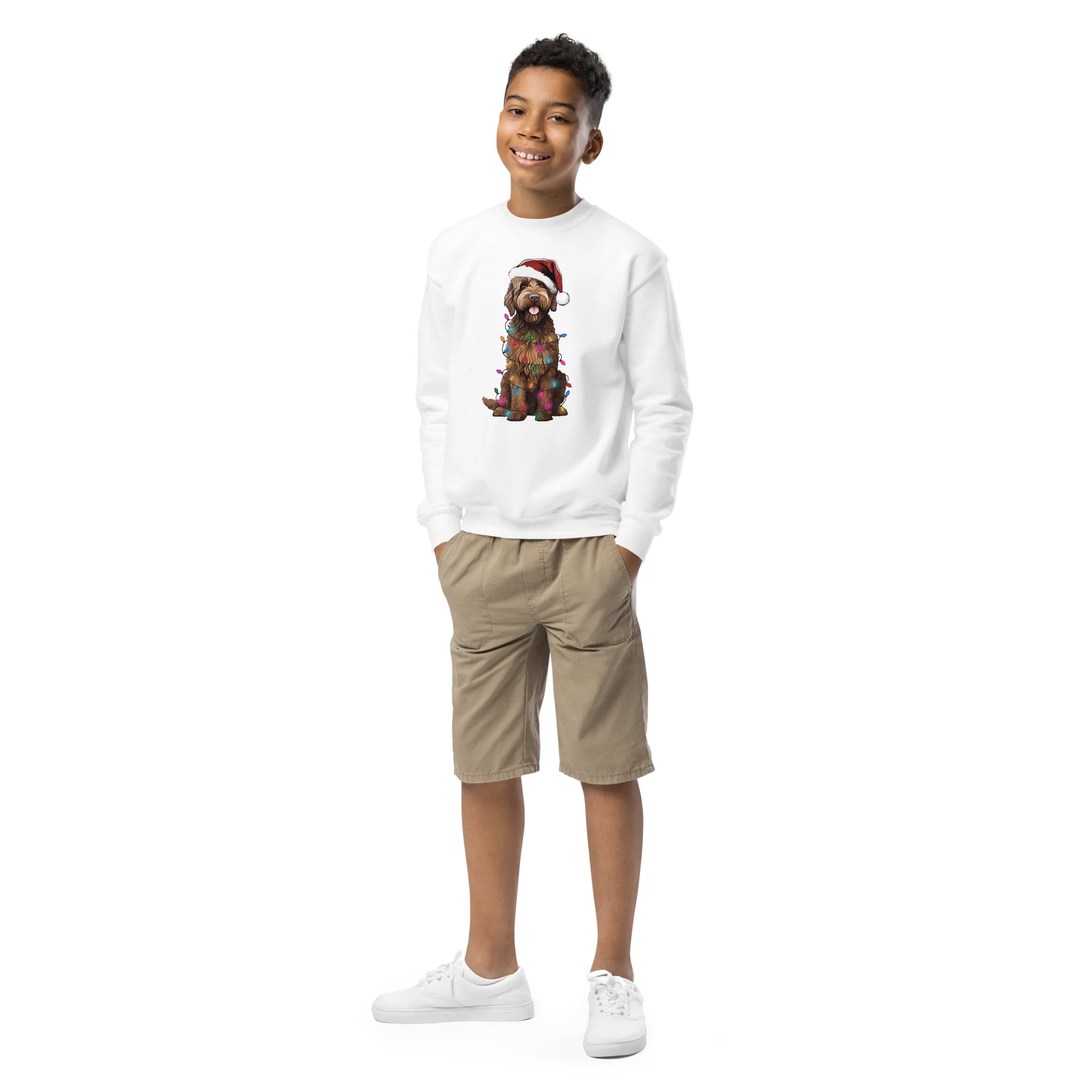 Funny Christmas Labradoodle(Chocolate) Youth Sweatshirt product image (1)