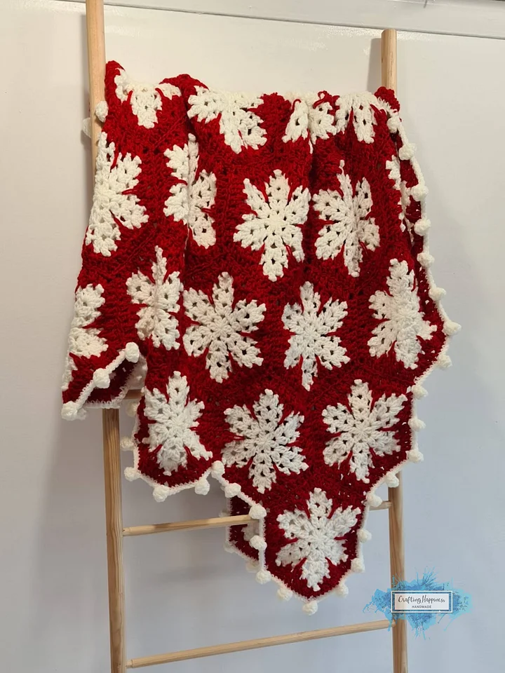 Crochet Snowflake Baby Blanket Pattern | Hexagon Lapghan (PDF Pattern) product image (1)