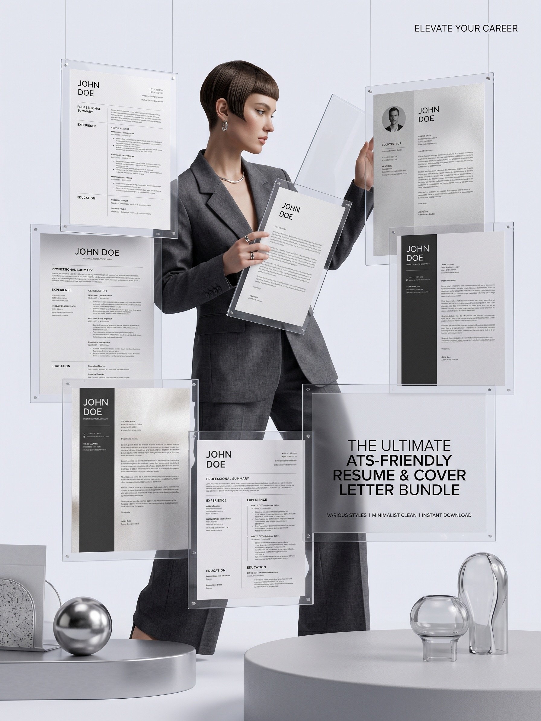 ATS Resume Templates Bundle | 50+ Professional Resumes, CV, Cover Letters & References product image (7)
