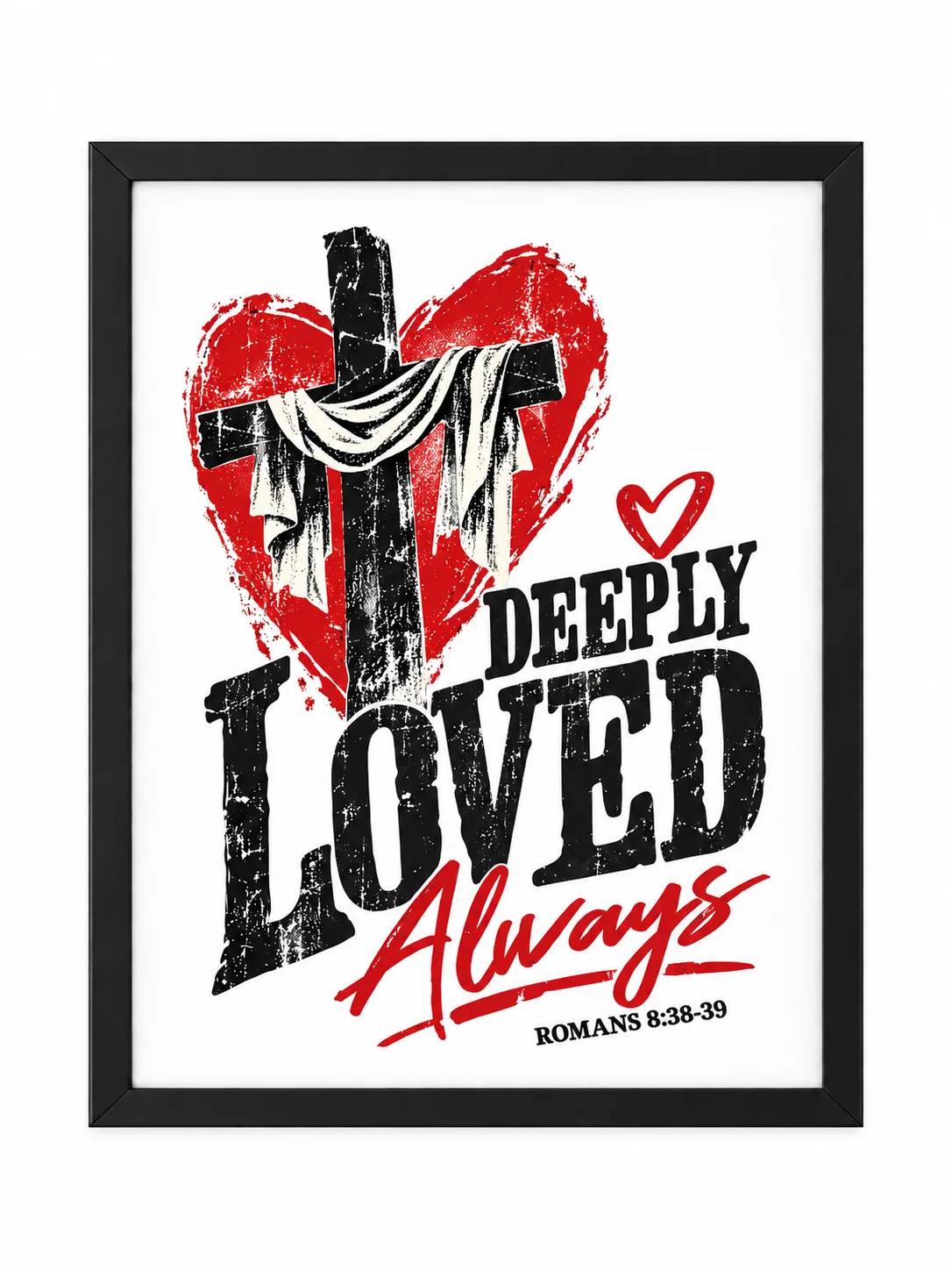 Deeply Loved Always PNG | Christian Cross Design | Romans 8:38-39 product image (4)