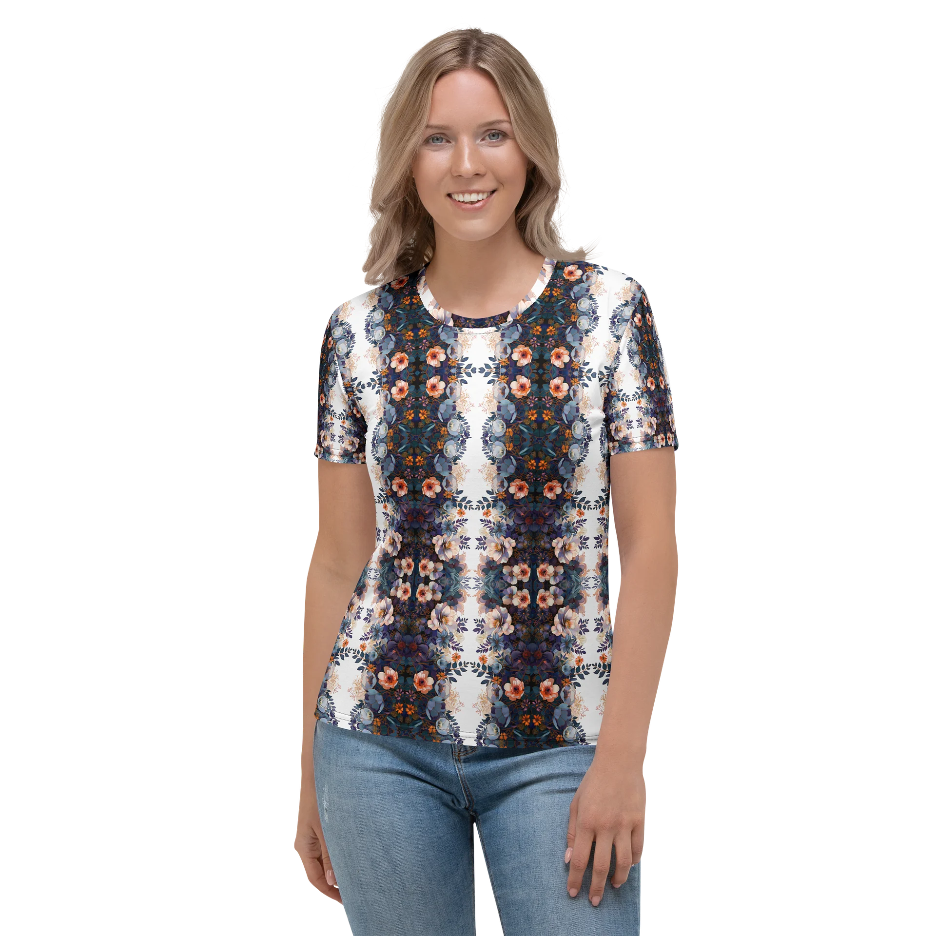Floral Mirror: Elegantes Allover-Blumen-Shirt Women's T-Shirt product image (3)
