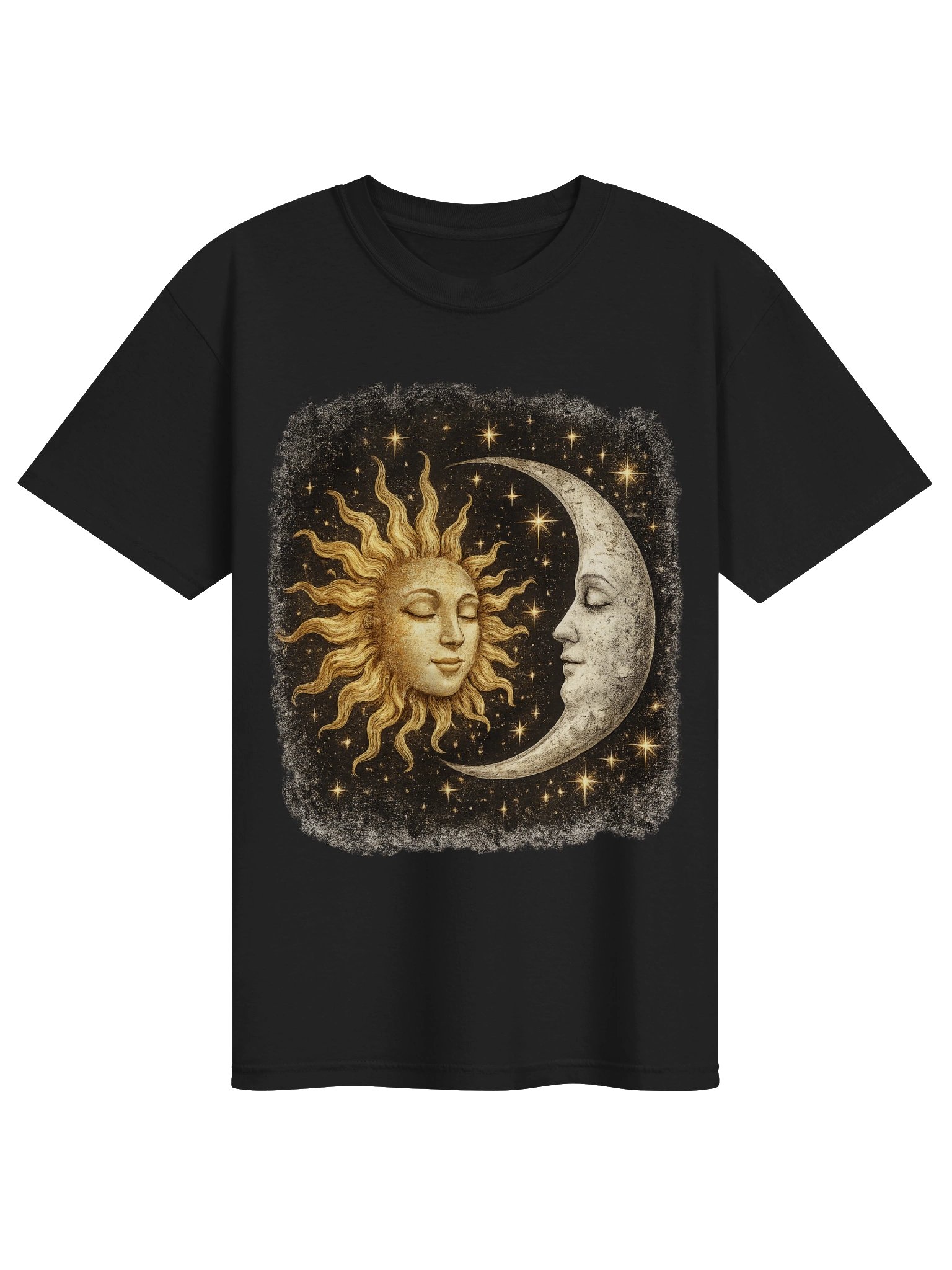 Celestial Sun & Moon Graphic Tee | Mystical Vintage Tarot Shirt product image (2)